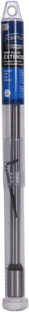 Century Drill & Tool ??38112 12??Ship Auger Extension ??Accepts 3/8??Shank, 쩍??Hex Drive with Extended Reach