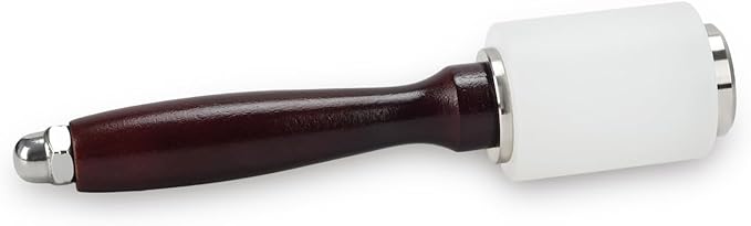 Leather Carving Hammer Mallet Wood Handle Nylon Hammer Mallet for Leathercraft Leather Carving DIY Leathercraft Mallet, Nylon Head Wood Handle (I head)