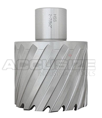 Accusize Industrial Tools H.S.S. Annular Cutter 2-7/8'' by 2'' Cutting Depth, with 1 Pc Pilot Pin, 2081-2051Pin
