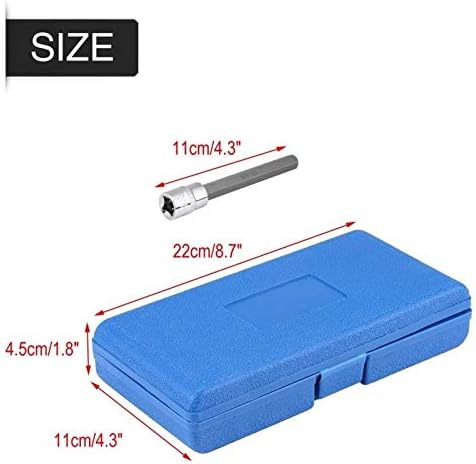 Extra Long Metric Hex Bit Socket Set, 7 Piece 3-10mm 3/8 Drive, CR-V Steel (Hex)