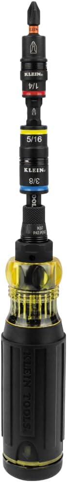 Klein Tools 32517HD KNECT 17-in-1 Impact-Rated Hybrid Screwdriver/Nut Driver, Magnetic, Flip Socket, 11 Bits, 3 Nut Drivers, Bit Holder, Square Adapter
