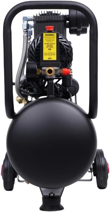 MZB 6.4 Gallon Ultra Quiet Air Compressor 110V/60Hz Steel Tanks Oil-Free 78dB Noise Level Air Compressor with Wheels for Spray Painting, Auto Repair, Carpentry Decoration