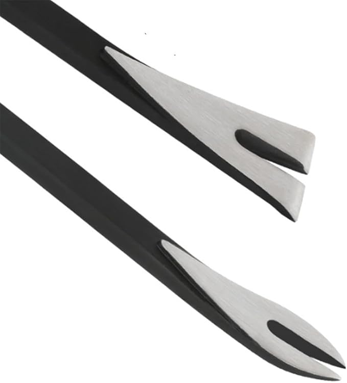 Nail Puller Extractor and Remover Tool with Dual Strike Zones, Precision Claws for Embedded or Headless Nails, Metal Carpentry Pry Bar for Woodworking and Household Repairs, Silver(C)
