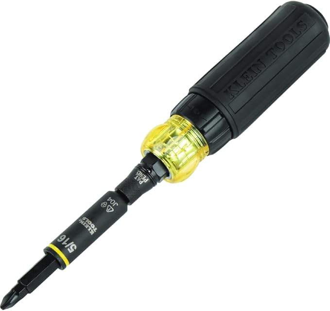 Klein Tools 32500HDRT KNECT Ratcheting Screwdriver, Multi-Bit Screwdriver / Nut Driver, Impact Rated 11-in-1 Tool with Phillips, Slotted, Square and Torx Tips