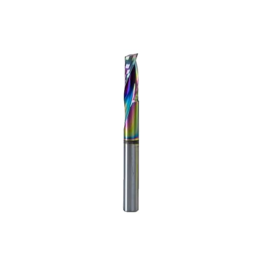 NZtools 1/4?쇺?Flat Nose End Mill, Single Flute DLC (Ta-C) Coated CNC Cutting Bit for Aluminum, Steel, Titanium, Wood, Precision Nano End Mill for CNC Milling Machines