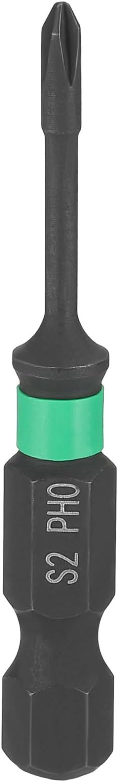 HARFINGTON #0 Impact Phillips Screwdriver Bit PH0 1/4" Hex Shank 2" (50mm) Length 0.08" Rod Magnetic Cross Head Drill Bits S2 Steel Industrial Screw Drivers for Impact Power Tools