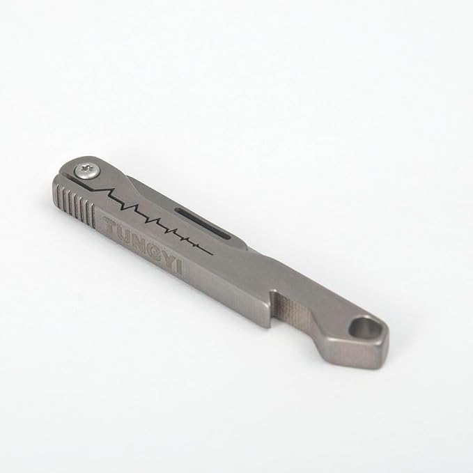 Titanium Utility Knife Pocket Folding Knife for Everyday Use with 10 Quick Change Blades, Ultra Compact and Lightweight