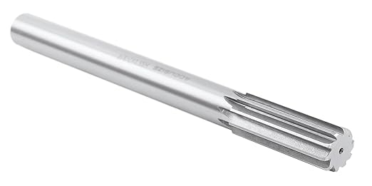 Accusize Industrial Tools 1'' H.S.S. M2 Straight Shank Straight Flute Chucking Reamer, Flute Length 2-3/4'', Oal 10-1/2'', 8 Flute, 5015-0285