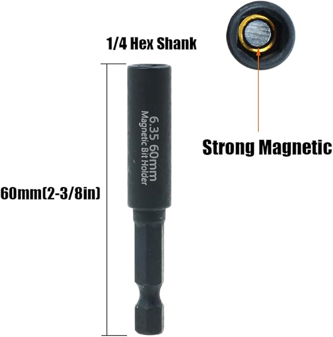 AUTOTOOLHOME 7 Pack Phillips Bits #2 Magnetic Impact Driver Bit 1, 2, 2-1/2,2-3/4,3-1/2,6 inch Long Phillips Head Drill & Screwdriver Bits