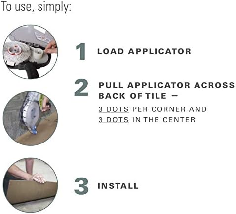 Access Floor Systems LokDots Adhesive Dots Applicator - Easy Roll-on Refillable Adhesive System for Carpet Tile Installation, Great for Many Surfaces - Covers 350sqft