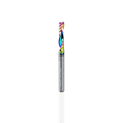 NZtools 1/8?쇺?Flat Nose End Mill, Single Flute DLC (Ta-C) Coated CNC Cutting Bit for Aluminum, Steel, Titanium, Wood, Precision Nano End Mill for CNC Milling Machines