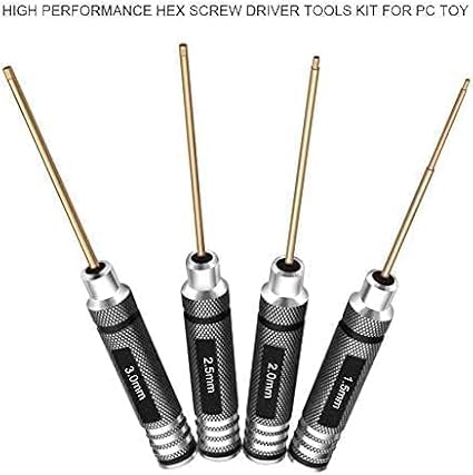 4pcs 1.5mm 2.0mm 2.5mm 3.0mm Hex Screw Driver Set Titanium Hexagon Screwdriver Wrench Tool Kit for Multi-Axis FPV Racing Drone RC Quadcopter Helicopter Car Models