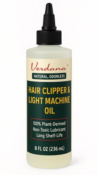 Verdana Hair Clipper & Trimmer Oil ??8 Fl Oz ??Plant-Derived Light Machine Oil for Clippers, Sewing Machines, Shredders & Electric Razors ??Natural, Odorless, Non-Toxic Lubricant