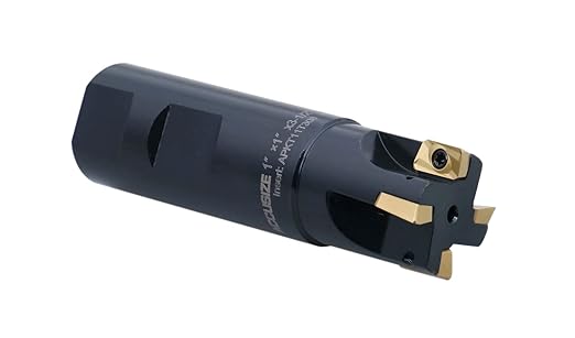 Accusize Industrial Tools 1'' 90 Deg Square Shoulder Indexable End Mill, 3-1/2'' Oal, Apkt11t3 Carbide Inserts, 4 Flute, 0056-0920