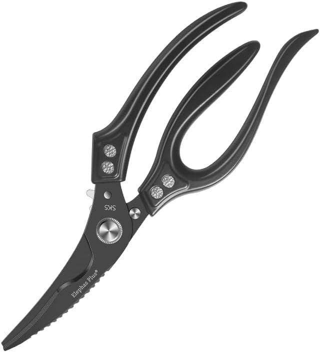 Professional 10-Inch Heavy-Duty Kitchen Shears ??Ultra-Sharp Stainless Steel Scissors for Cutting Meat, Poultry, Fish, Herbs & Vegetables (Black)