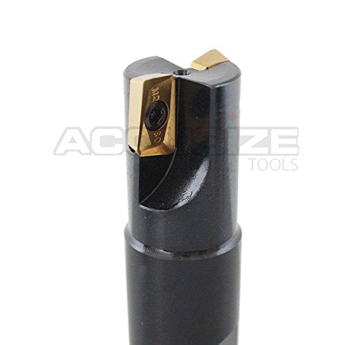 Accusize Industrial Tools 1'' 90 Deg Square Shoulder Indexable End Mill Plus 12 Apkt1604 Carbide Inserts, 0056-0921+0056-1604