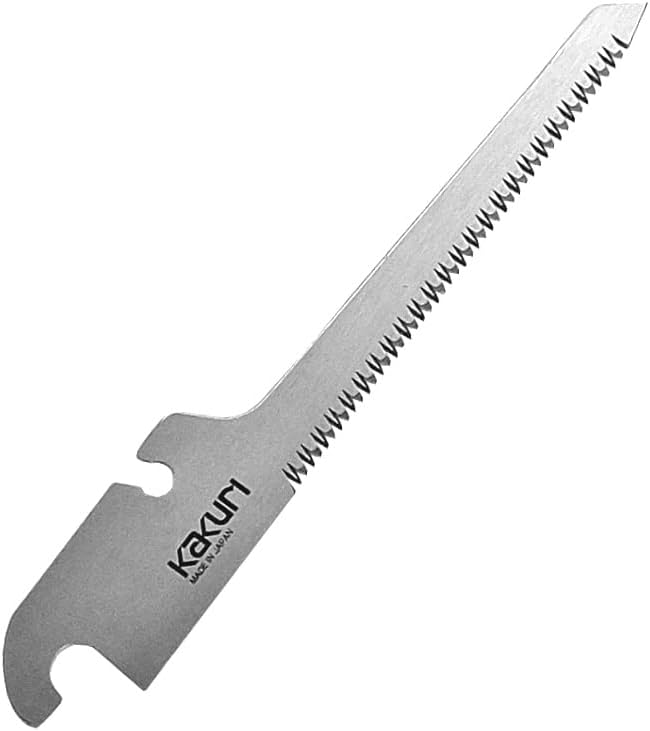 Japanese Keyhole Saw 4" Coarse Teeth - Professional Pull Saw for Curved Cuts and Tight Spaces - Red Oak Handle with Oil Finish - Tool-Free Blade Replacement - Made in Japan
