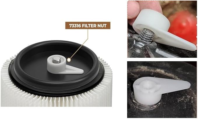 73316 Shop Vac Fixed Filter Plate White NutCompatible with Craftsman Ridgid 83872 9-16938 Wet & Dry Vacuum Cleaner (2PCS) (Pre2010)