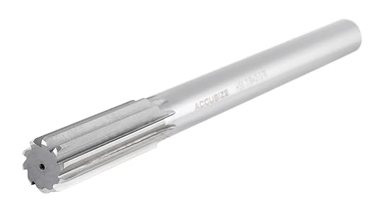 Accusize Industrial Tools 7/8'' H.S.S. Straight Shank Straight Flute Chucking Reamer, Flute Length 2-5/8'', Oal 10'', Right Hand, 8 Flute, 5015-0245