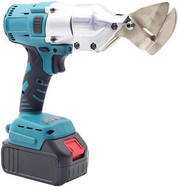 Electric Metal Scissors, Cordless Metal Sheet Shears, 180N.m Torque Metal Cutter with 2pcs 3000mAh Batteries 360 Degree Pivoting Head for Cutting Steel, Aluminium, Plastic, Fabric