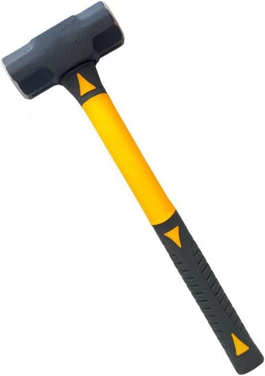 Sledge Hammer 14 LB with 33 Inch Fiberglass Handle Length Powder Coated with Polished face Heavy Duty Metalworking Tools for Automotive, Industrial, and Construction E-2257