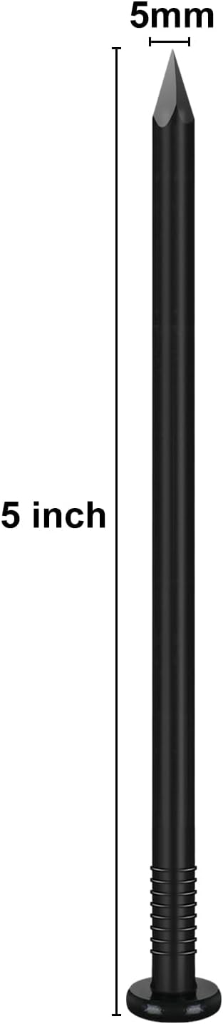 5 inch Hardware Nails, (47pcs) 2 lbs Black Nails, Nails for Hanging Pictures, Long Nails, Wall Nails, Wood Nails