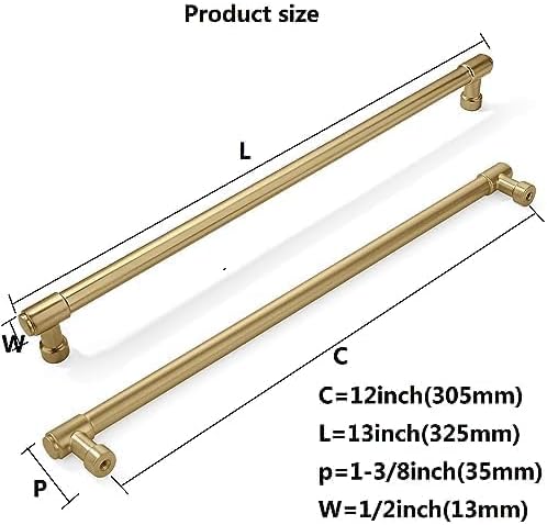 Khtumeware 2 Pack Champagne Bronze Cabinet Pulls - 10 Inch (256mm) Center to Center Heavy Duty Handles for Cabinets and Dressers - Satin Brass Finish