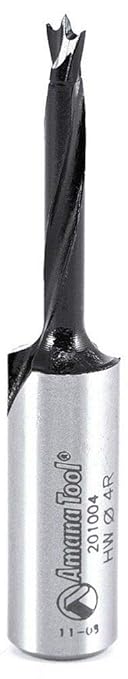 Amana Tool - 201004 Carbide Tipped Brad Pt. Boring Bit R/H 4mm Dia x 57mm Long x 10mm Sh