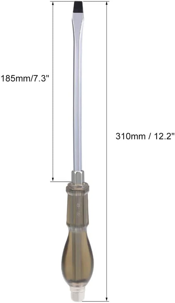 Utoolmart Flat-Head Demolition Screwdriver with Striking Cap 8 Inch Slotted Impact Screwdriver Keystone Magnetic Tip Driver 1Pcs