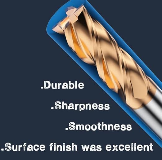 1/4" Square Nose Carbide End Mill Bits - 4 Flutes竊?/4" Diamter竊?-1/2'' Overall Length - Sharpness竊똃urable竊똕mooth Cutting