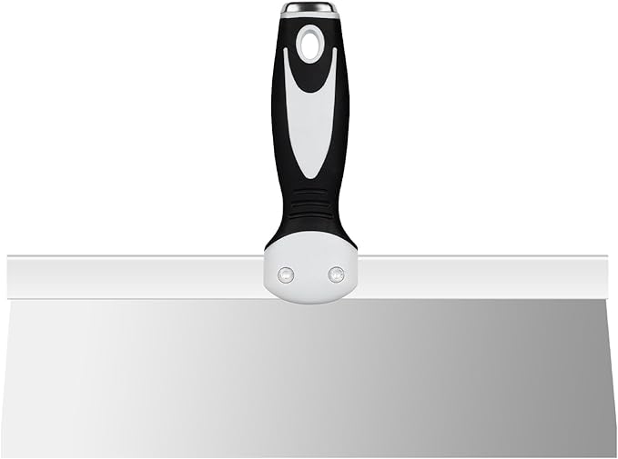 Mister Rui 12" Drywall Taping Knife, Stainless Steel Skimming Blade with Soft Grip Handle for Joint Taping, Plastering Spatula Tools