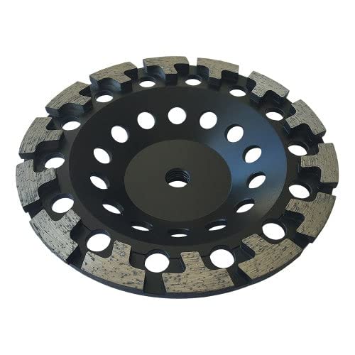 7" High Performance Diamond Grinding Wheels for Concrete, Paint, Epoxy, Mastic, Coating Removal, #30/40 Grit, T-Segments, 5/8"-11 Arbor