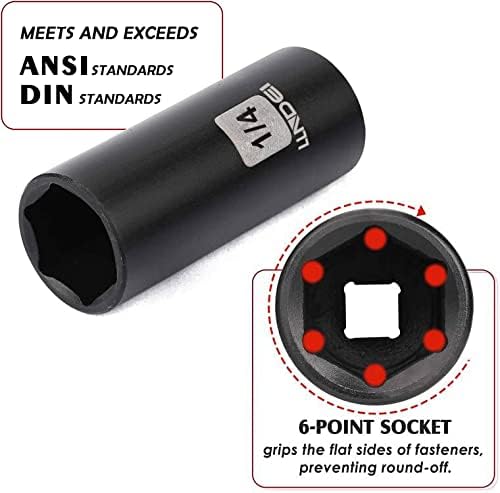 LLNDEI 1/4?쒭rive Impact Socket Set, 52 PCS Mechanic Tool Set with 72-Tooth Ratchet & Adapter, CR-V, Metric and SAE Sockets Storage Kit for Household Automotive Repair DIY Project