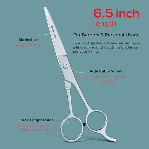 Suvorna 6.5" Professional Hair Cutting Scissors ??Stainless Steel Haircut Scissors for Hair Trimming & Grooming - Hair Scissors Professional for Barbers & Homeuse - Hair Shears for Women & Men