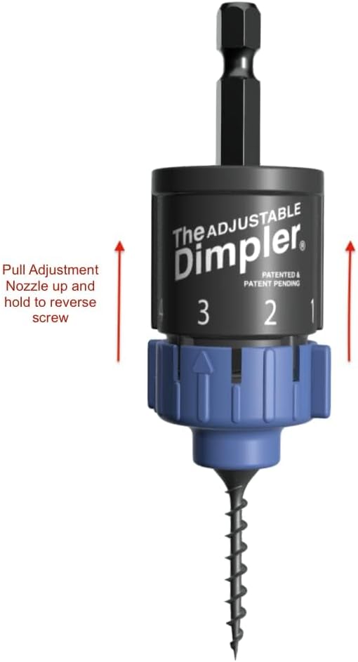 Adjustable DIMPLER ® - Drywall Bit & Screw Gun Attachment, Converts Drill into Drywall Screw Gun or Deck Screwdriver, Magnetic Bit Holder for Fast, Accurate Installation