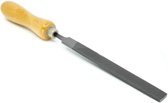 Benchmark Abrasives 6" Bastard Cut Long Flat File, Hardened Steel File, for Filing Metal, Sharpening Tools, Copper, Plastic, Hardwood, Metalworking Woodworking (6")