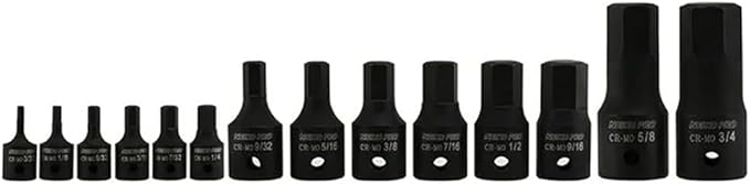 NEIKO 01142B Allen Bit Socket Set | 14 Piece | SAE | 3/32??to 3/4" | 1/4", 3/8??and 1/2" Drive | Cr-Mo Impact Grade