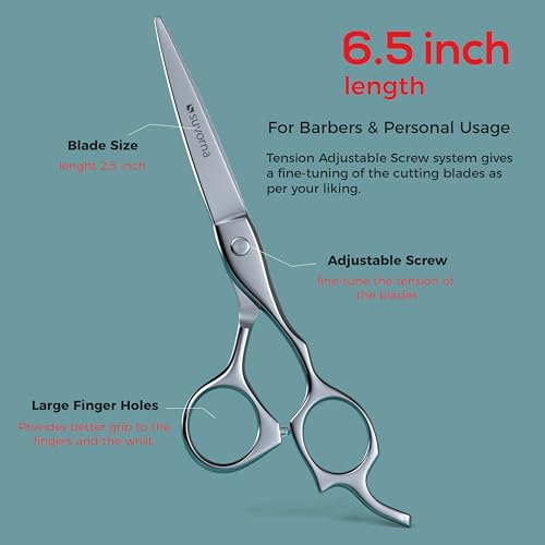 Suvorna 6.5??Professional Hair Cutting Scissors ??Stainless Steel Barber Shears for Hair Cutting & Trimming - Hair Cutting Shears for Professionals & Homeuse - Hair Shears for Women & Men