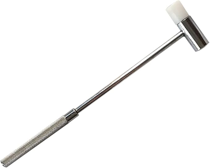Dual Head Small Hammer, 7 Inches, Plastic Head and Metal Head, Black Plastic Grip, Double face Jewelry Mallet, Mini Hammer for Watch, Tuning, Woodworking, Toys, DIY, Leather, Instruments