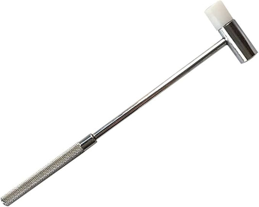 Dual Head Small Hammer, 7 Inches, Plastic Head and Metal Head, Black Plastic Grip, Double face Jewelry Mallet, Mini Hammer for Watch, Tuning, Woodworking, Toys, DIY, Leather, Instruments