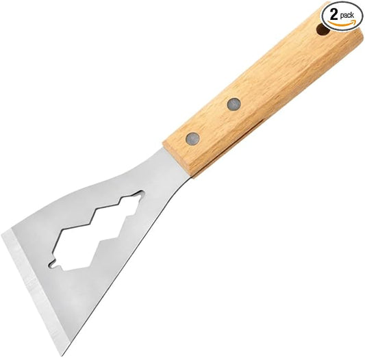 Multifunction Putty Knife with Wooden Handle, Steel Construction, for Filling, Caulking, Sealing, Painting (2)