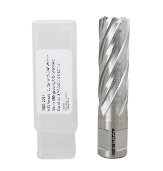 Accusize Industrial Tools 3/4'' by 2'' Cutting Depth H.S.S. Annular Cutterwith 1 Pc Pilot Pin, 2081-2017Pin