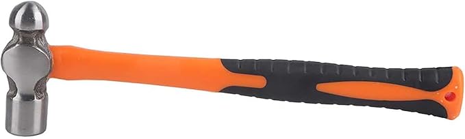 8-oz (1/2lb) Ball Peen Hammer, Rounded Face Steel Head Ball Pein Hammer with 11" (280mm) Fiberglass Handle, Small Rounding Hammers for Household, Industrial, Emergency