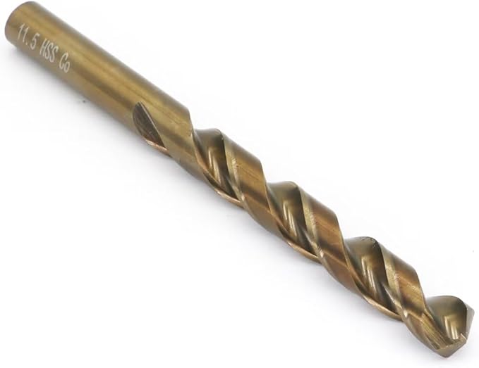 Metric Cobalt Drill Bits 11.5mm 5PCS, M35 high Speed Steel, high Hardness Straight Shank Drill, Mechanical or Hand Drill for Drilling, Suitable for Stainless Steel, Iron, Copper and Aluminum.