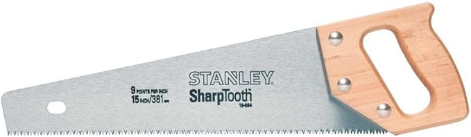 STANLEY Hand Saw, 8-TPI, 15-Inch (15-334)