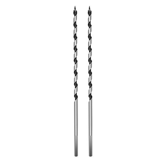 2 Pack 1/4 x 11.8 inch Auger Drill Bit for Wood,6mm x 300mm Hex Shank Ship Auger Bit for Soft Wood, Hard Wood, Plastic, Composite Materials and DIY Projects 1/4" (6mm)