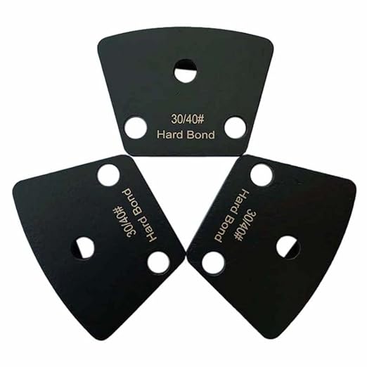 Trapezoidal Diamond Grinding Discs for Iron Horse, Warrior, XtremePolishing & ASL Grinders, 30/40 Grit, Hard Bond, Set of 3PCS