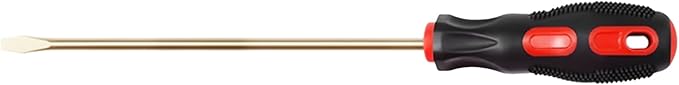 Non Sparking Flat Screwdriver 12mm (15/32 Inch) Flat Head, Length 400mm (15-3/4 Inch) Beryllium Bronze Copper, Spark Free Safety, Non-Magnetic,Corrosion-Resistant, Die-Forge