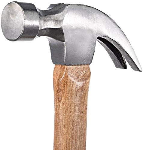 UToolmart 8.8 Ounce Claw Hammer - Forged Carbon Steel Head - Etched Solid Oak Handle for more durability
