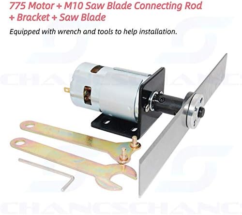 775 Gear Motor 12V/24V Kit Sawing Machine DC Circular Saw Mini Table Saw for Hobbies Saw Blade for Cutting/Polishing
